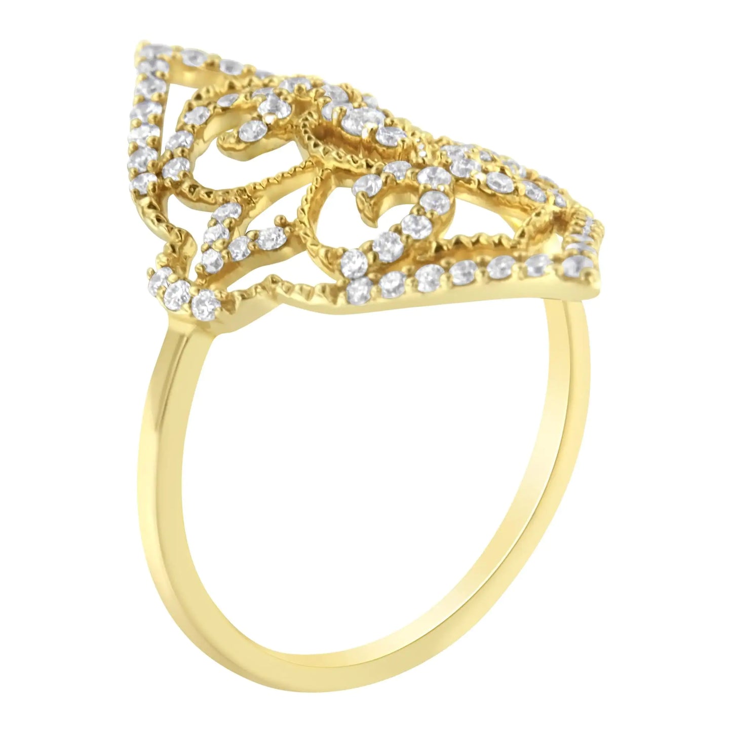 10K Yellow Gold Diamond Cocktail Ring (1/2 cttw, I1-I2 Clarity, H-I Color)
