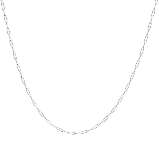 Unisex Solid 14K Gold 2.5mm Paperclip Chain Necklace