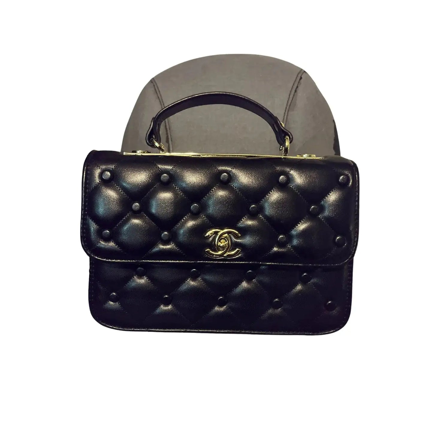 Classic Flap with Top Handle Black Cross Body Bag